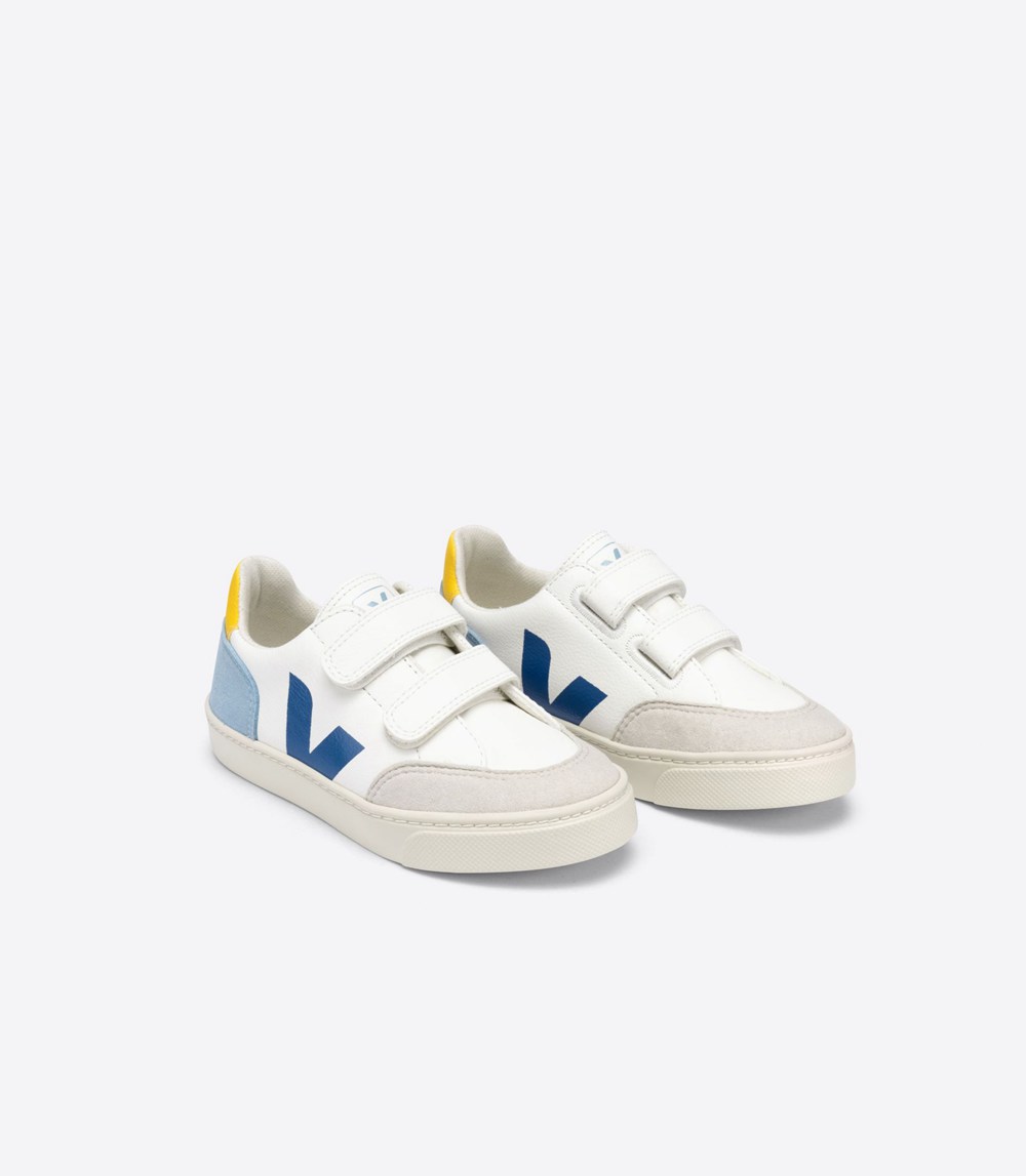 Tenis Veja Niños - V-12 Velcro Chromefree - Blancos - 581MVSACX